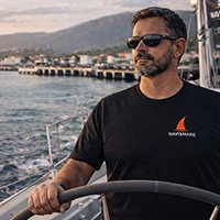 Yacht delivery at sea